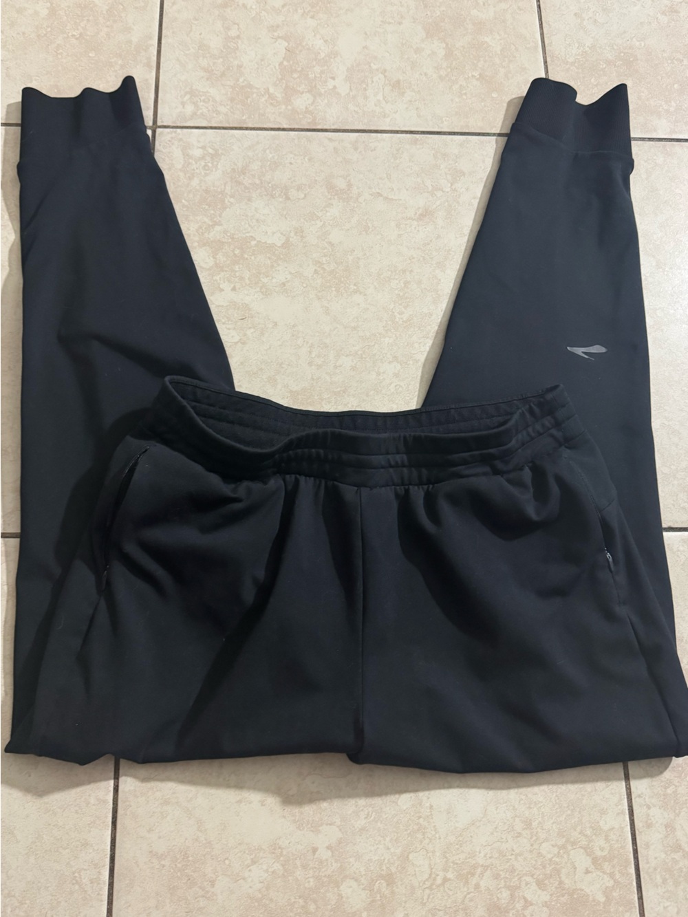 Brooks Black Athletic Joggers with Subtle Logo